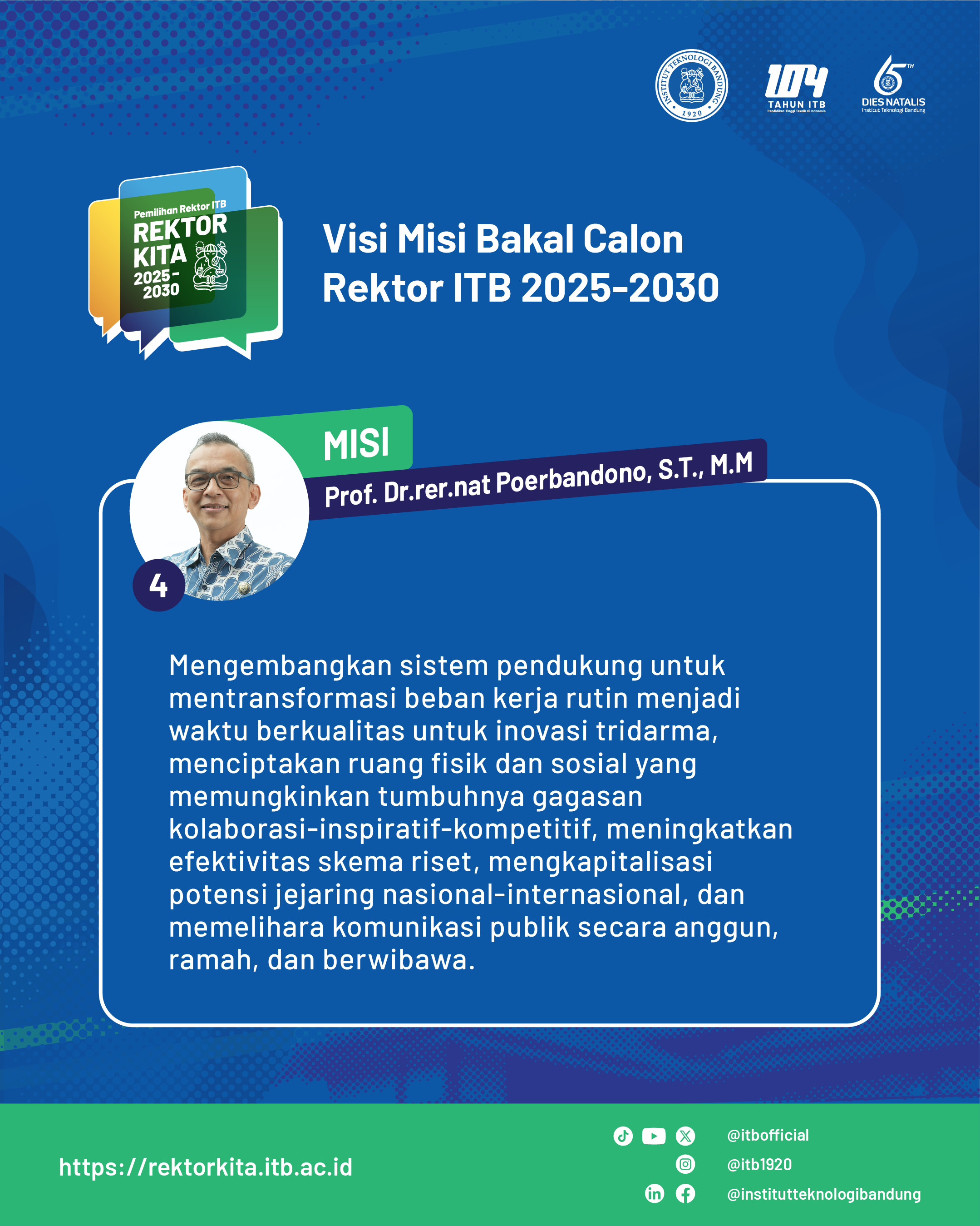 Visi Misi Bakal Calon Rektor ITB 2025 2030 Prof Dr Rer Nat